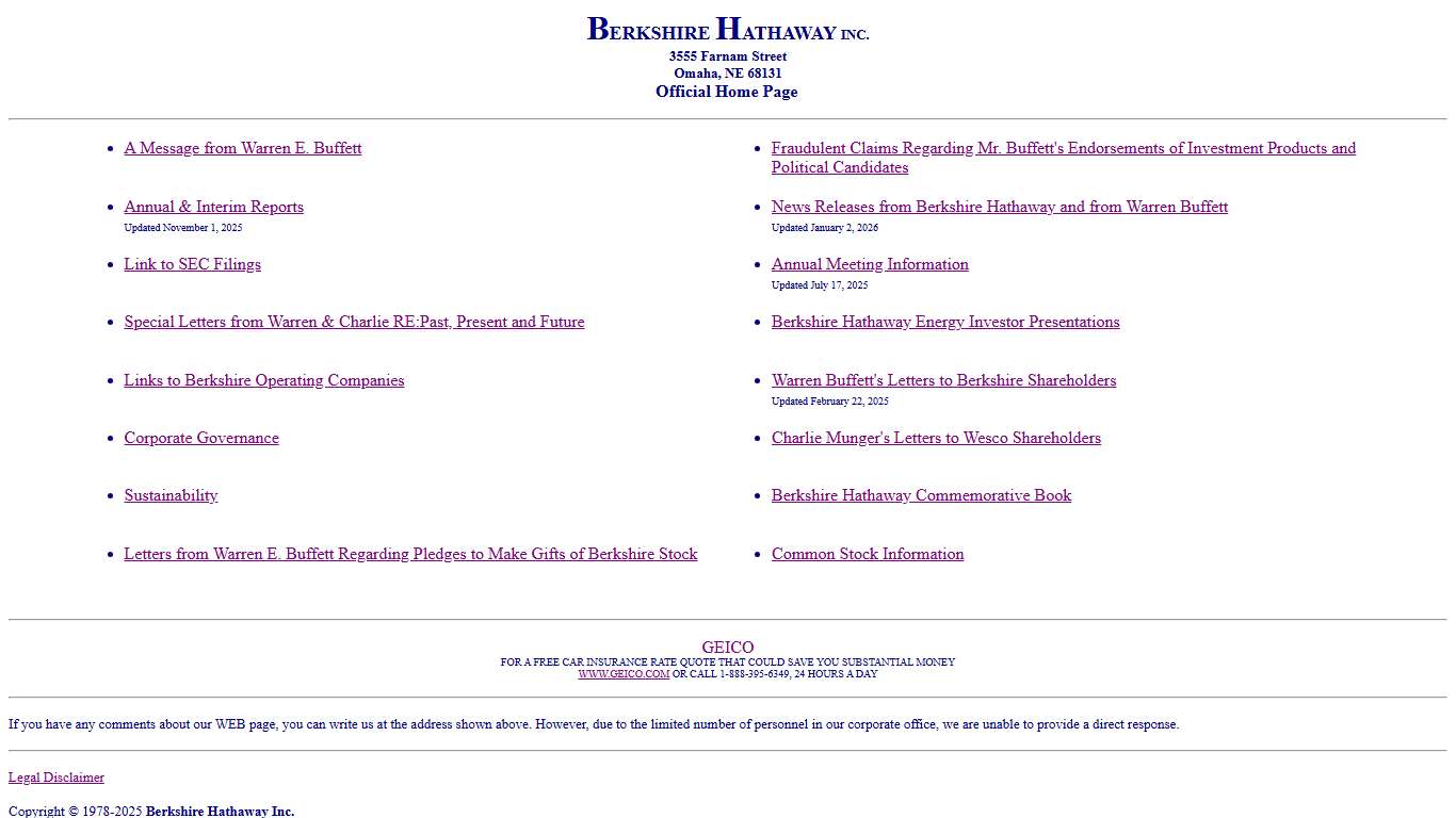 BERKSHIRE HATHAWAY INC.